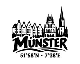 Münster-Aufkleber mit Koordinaten – Folienplot