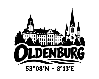 Oldenburg-Aufkleber mit Koordinaten – Folienplot