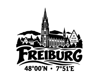 Freiburg-Aufkleber mit Koordinaten – Folienplot