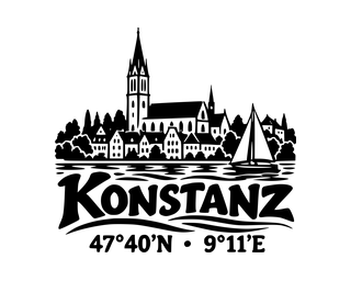 Konstanz-Aufkleber mit Koordinaten – Folienplot