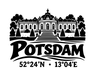 Potsdam-Aufkleber mit Koordinaten – Folienplot