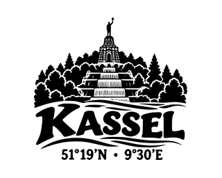 Kassel-Aufkleber mit Koordinaten – Folienplot