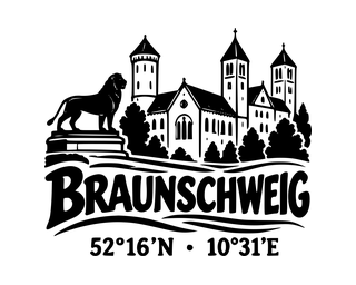 Braunschweig-Aufkleber mit Koordinaten – Folienplot