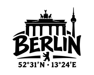 Berlin-Aufkleber mit Koordinaten – Folienplot