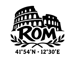 Rom-Aufkleber mit Koordinaten – Folienplot