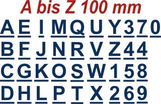 Klebebuchstaben Alphabet  10cm