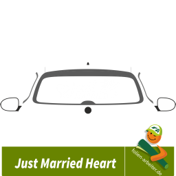 Just Married Heart Hochzeitsaufkleber