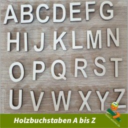 Holzbuchstaben A bis Z 26 Zeichen Set