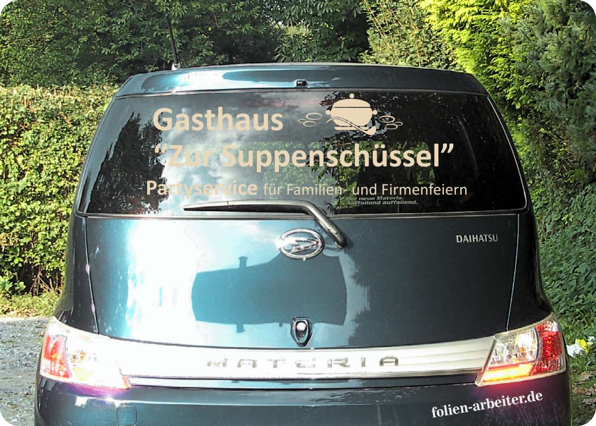 Heckscheibenbeschriftung Beschriftung online gestalten