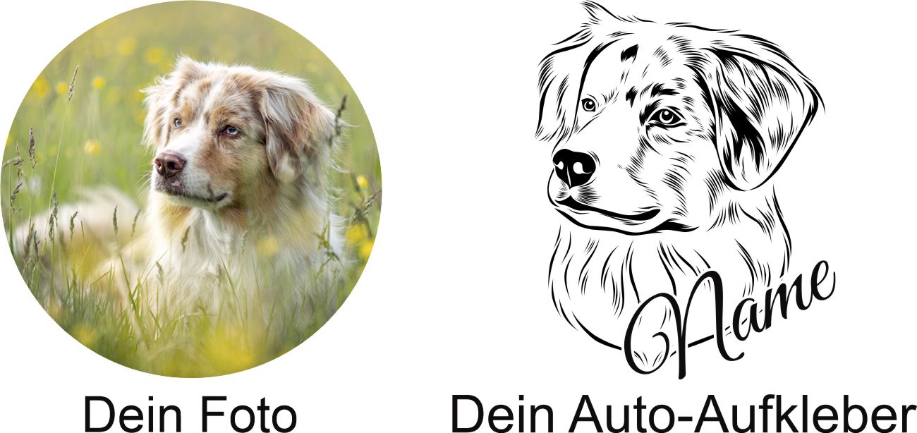 Personalisierter Hund Line-Art-Aufkleber