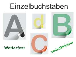 Einzelbuchstaben Klebebuchstaben
